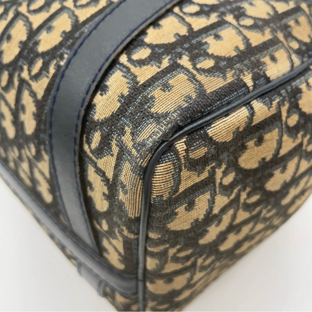 Auth Christian Dior Trotter Canvas X
Leather Navy x Brown Boston Bag - Picture 4 of 12